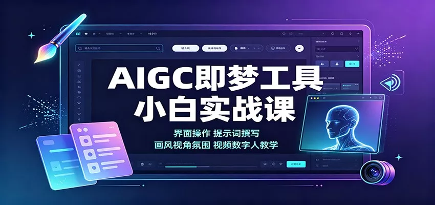 AIGC即梦工具小白实战课：界面操作，提示词撰写，画风视角氛围视频数字人教学-心思维创富网_网上创业教程_网络创业项目