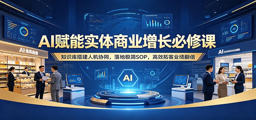 AI赋能实体商业增长必修课：知识库搭建人机协同，落地极简SOP，高效拓客业绩翻倍-心思维创富网_网上创业教程_网络创业项目