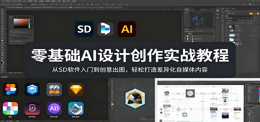 零基础AI设计创作实战教程：从SD软件入门到创意出图，轻松打造差异化自媒体内容-心思维创富网_网上创业教程_网络创业项目