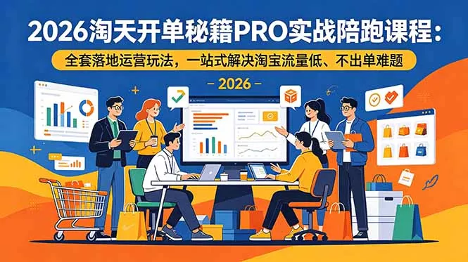 2026淘天开单秘籍PRO实战陪跑课程：全套落地运营玩法，一站式解决淘宝流量低、不出单难题-心思维创富网_网上创业教程_网络创业项目