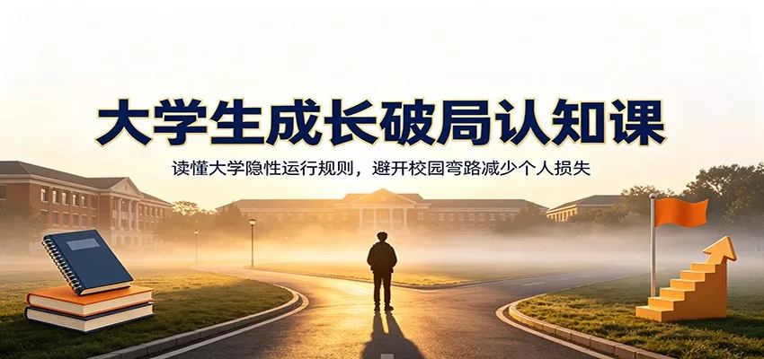 大学生成长破局认知课：读懂大学隐性运行规则，避开校园弯路减少个人损失-心思维创富网_网上创业教程_网络创业项目