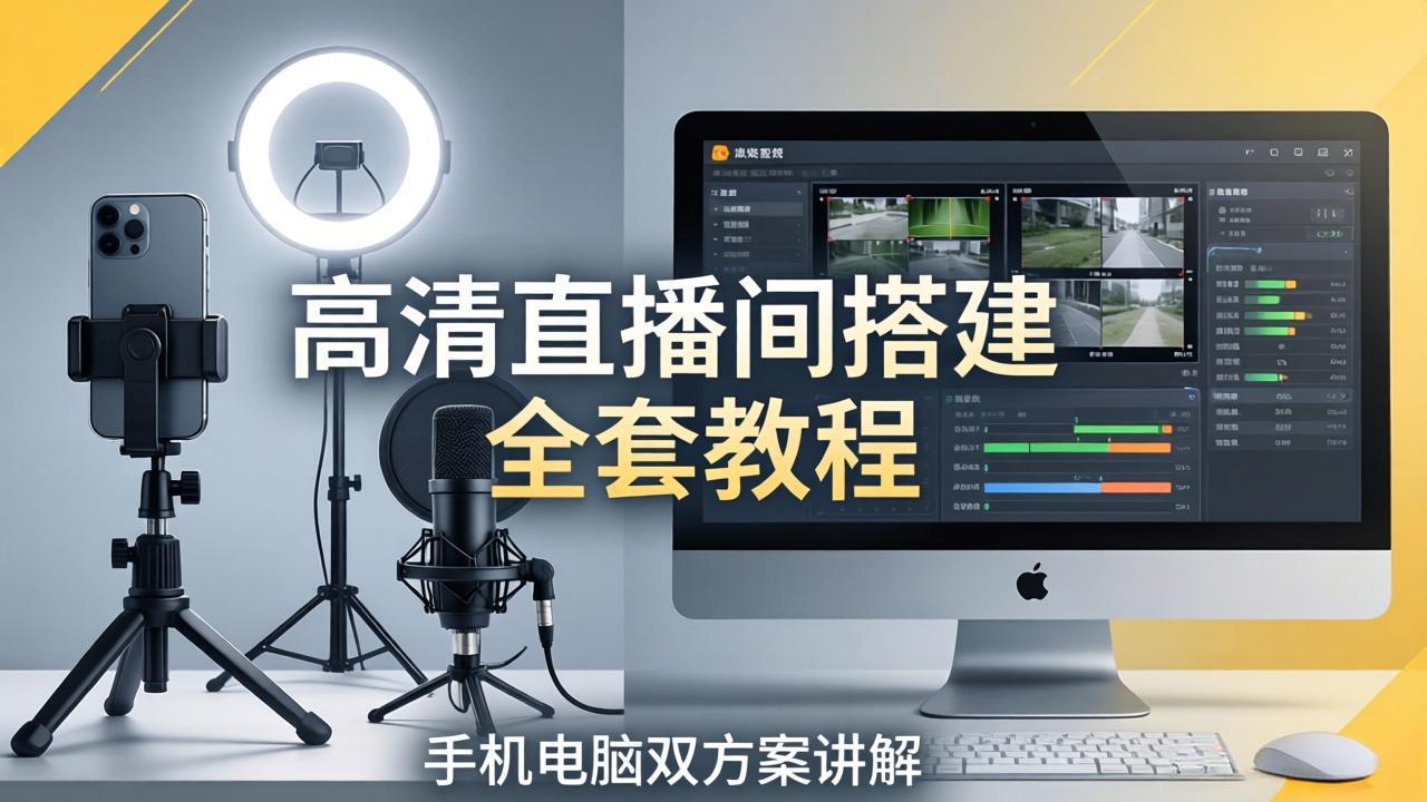 高清直播间搭建全套教程，手机电脑双方案讲解，设备选型调试多机位实操教学-心思维创富网_网上创业教程_网络创业项目