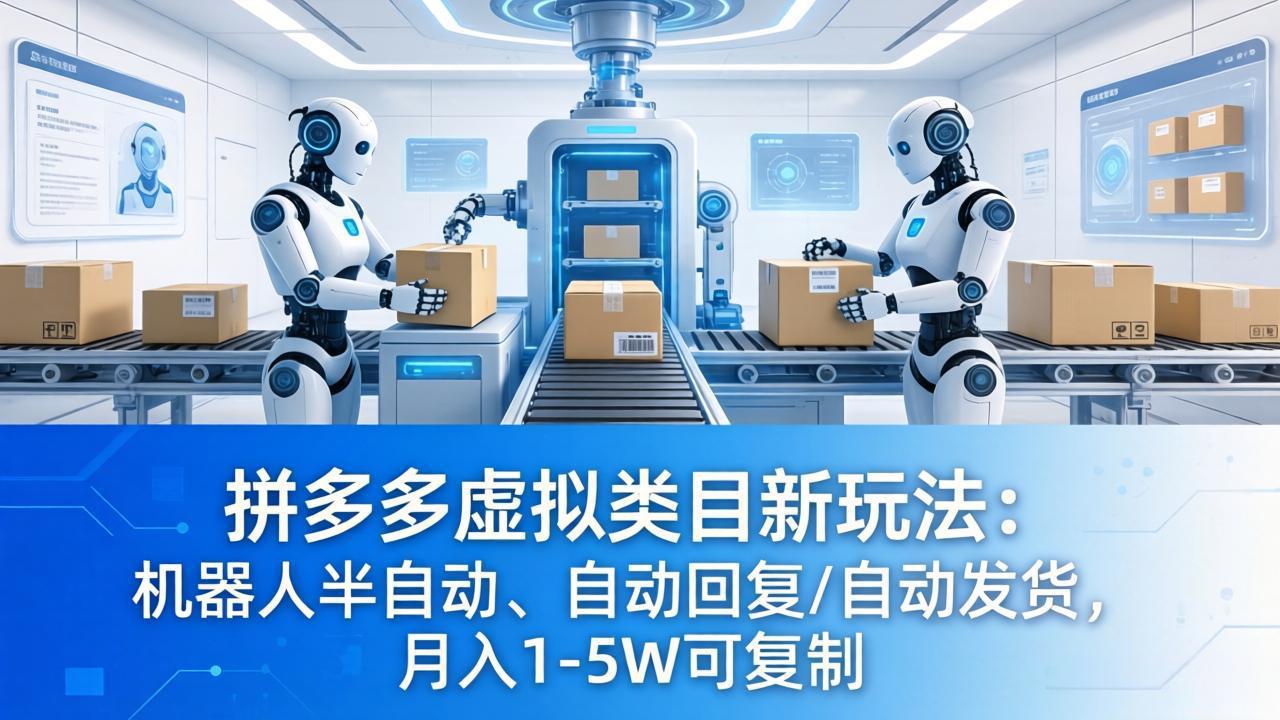 拼多多虚拟类目新玩法：机器人半自动、自动回复 /自动发货，月入 1-5W 可复制-心思维创富网_网上创业教程_网络创业项目