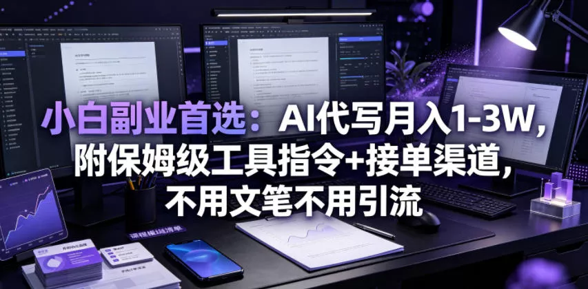 小白副业首选：AI代写月入1-3W，附保姆级工具指令+接单渠道，不用文笔不用引流【揭秘】-心思维创富网_网上创业教程_网络创业项目
