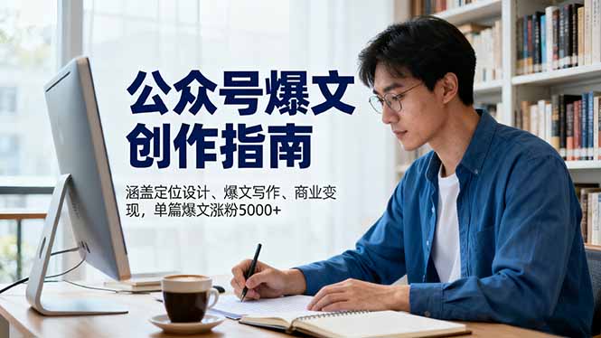 公众号爆文创作指南，涵盖定位设计+爆文写作+商业变现，单篇爆文涨粉5000+-心思维创富网_网上创业教程_网络创业项目