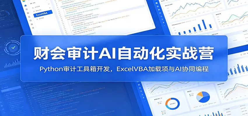 财会审计AI自动化实战营：Python审计工具箱开发，ExcelVBA加载项与AI协同编程-心思维创富网_网上创业教程_网络创业项目